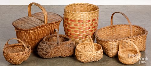 GROUP OF SPLINT BASKETS, 19TH AND