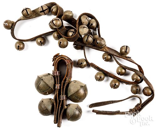 BRASS SLEIGH BELLS, CA. 1900Brass