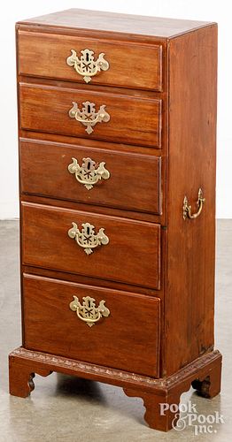 DIMINUTIVE ENGLISH MAHOGANY CHEST  30d75a