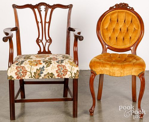 GEORGE III MAHOGANY ARMCHAIR, 18TH