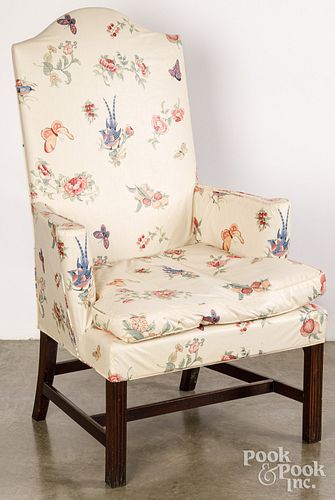 CHIPPENDALE MAHOGANY ARMCHAIR,