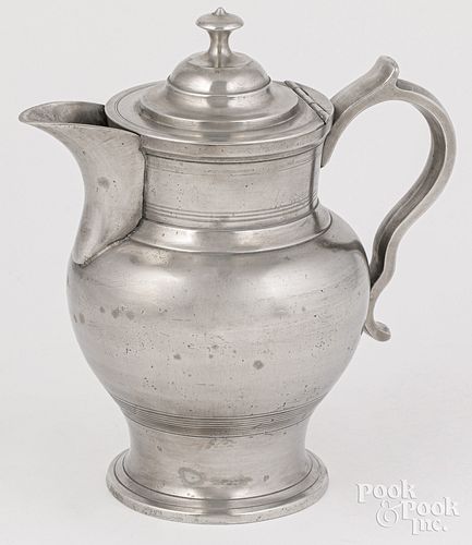 NEW YORK PEWTER WATER PITCHER, CA. 1850New