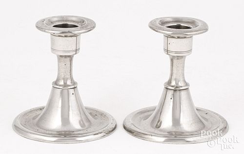 PAIR OF CONNECTICUT PEWTER CANDLESTICKSPair 30d791