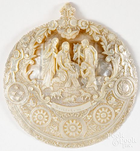 CARVED MOTHER OF PEARL BETHLEHEM 30d7cf