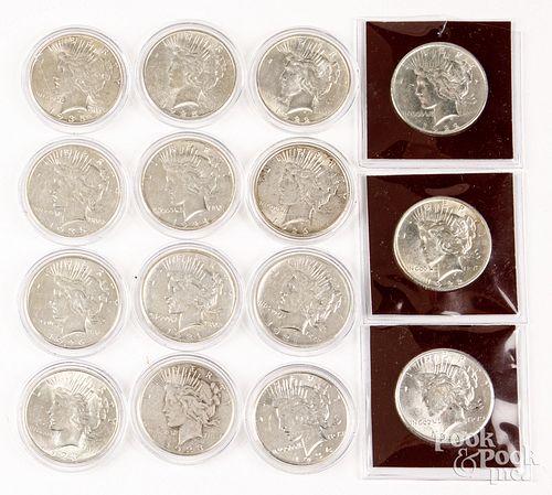 FIFTEEN PEACE SILVER DOLLARSFifteen 30d7f2