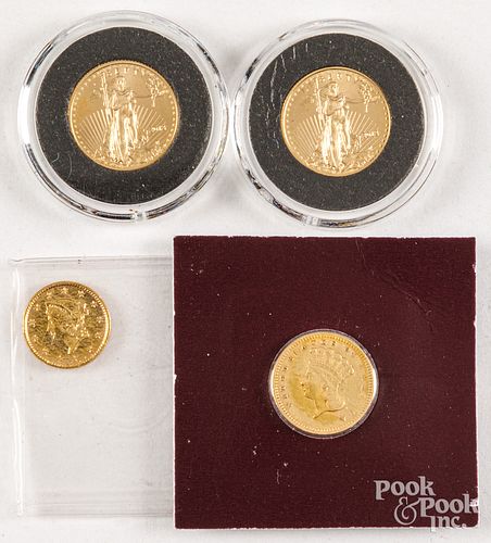 FOUR GOLD COINSFour gold coins,