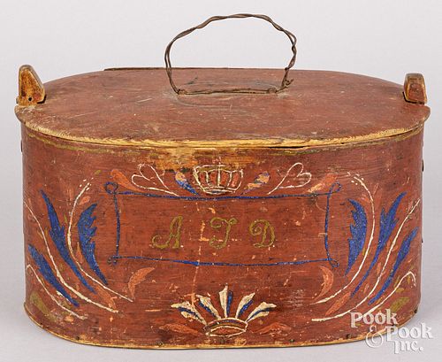 SCANDINAVIAN PAINTED BENTWOOD BOX,