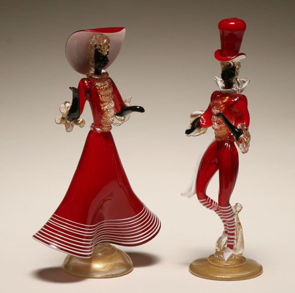 Pair Murano art glass blackamoor 4e26f