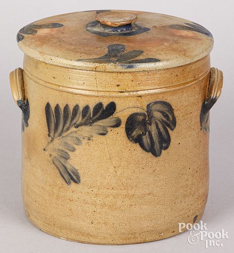 PENNSYLVANIA STONEWARE LIDDED CROCK,