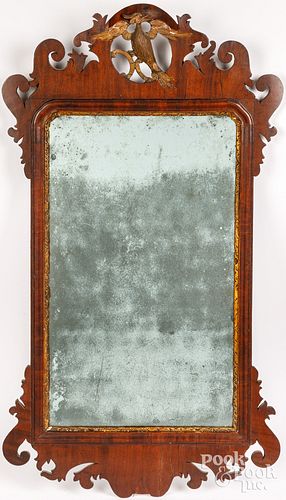 CHIPPENDALE MAHOGANY LOOKING GLASS  30d8a3