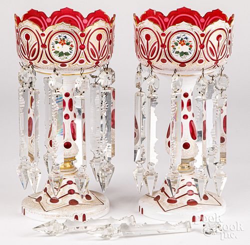 PAIR OF LARGE BOHEMIAN GLASS LUSTRESPair 30d8b9