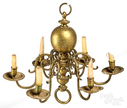 BRASS CHANDELIER EARLY 20TH C Brass 30d8bd