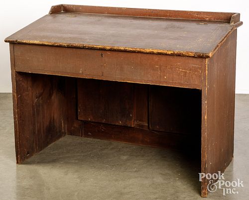 PAINTED PINE WORK DESK, 19TH C.Painted