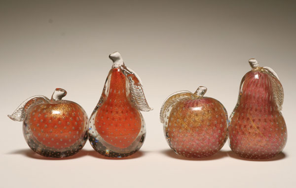 Murano art glass apple and pear