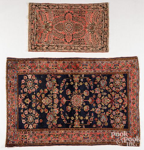 TWO SAROUK CARPETSTwo Sarouk carpets,