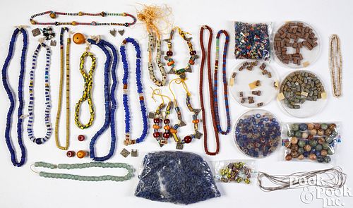 LARGE GROUP OF TRADE BEAD NECKLACES,