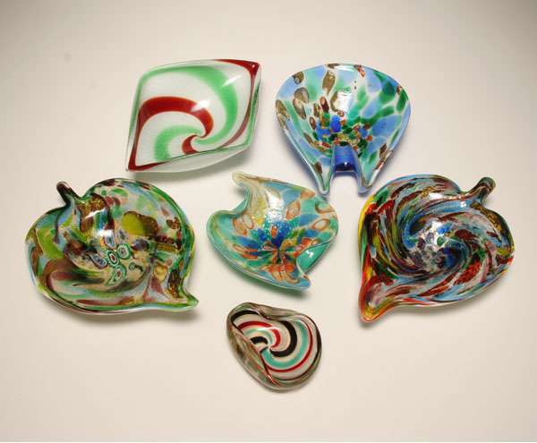 Six Murano art glass bowls, tutti