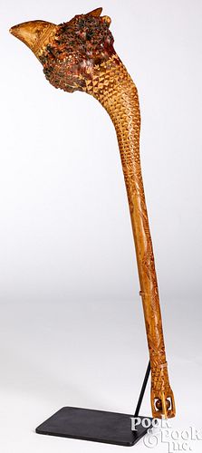 FINELY CARVED PENOBSCOT INDIAN WAR CLUB,