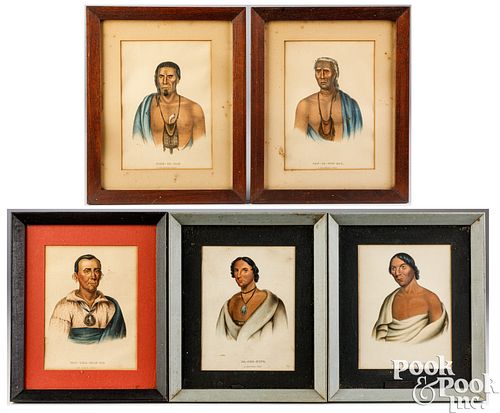 FIVE NATIVE AMERICAN INDIAN LITHOGRAPHSFive