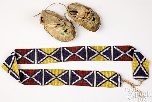 TWO NATIVE AMERICAN INDIAN BEADED