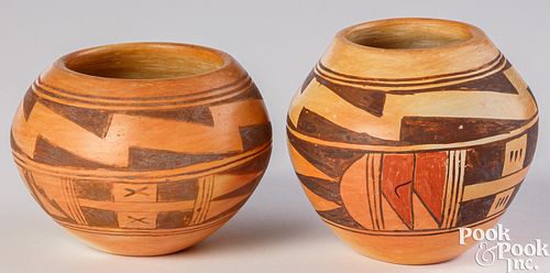 TWO IRENE SHUPLA, HOPI INDIAN POTTERY