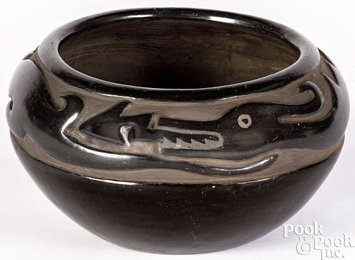 SANTA CLARA CARVED BLACKWARE BOWLMargaret 30d9ab