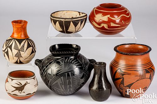 SEVEN INDIAN POTTERY ITEMSSeven 30d9bc