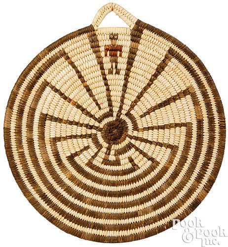 PAPAGO INDIAN COILED BASKETRY PLAQUEPapago