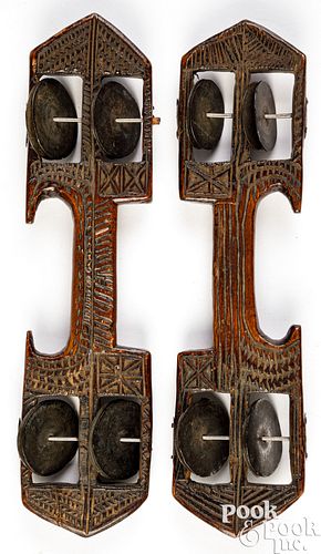 PAIR OF AFRICAN DANCE TAMBOURINESPair