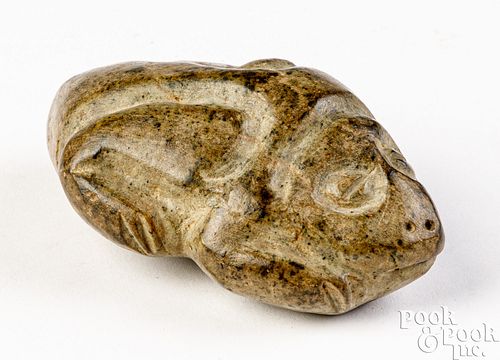 INDIGENOUS CARVED STONE FROGIndigenous 30da55