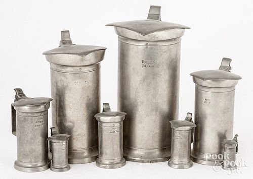 MATCHED SET OF FRENCH PEWTER MEASURESMatched 30da80