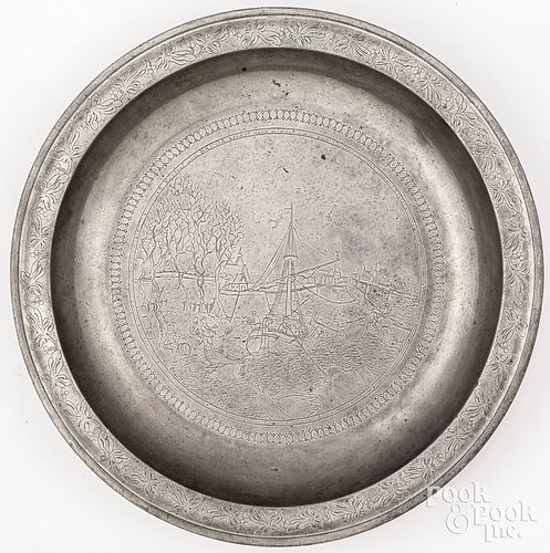 DUTCH DEEP PEWTER CHARGER, LATE