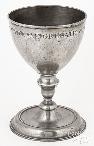 SCOTTISH PEWTER CHALICE, LATE 18TH/EARLY