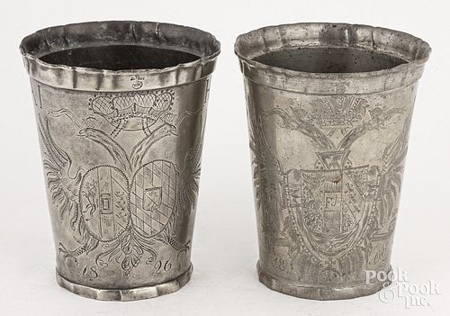 TWO VIENNESE IMPERIAL PEWTER BEAKERSTwo 30da93