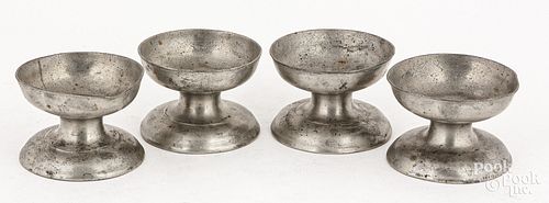 MATCHED SET OF ENGLISH PEWTER SALTS,