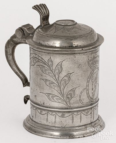 SWEDISH PEWTER LIDDED TANKARDSwedish 30daa9