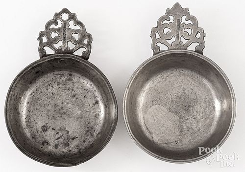 TWO PEWTER PORRINGERS EARLY 19TH 30dac8