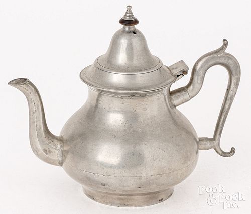 QUEEN ANNE STYLE PEWTER TEAPOTGeorge 30dac3