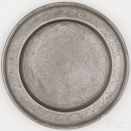 PEWTER DISH, LATE 18TH C.Jacobus Bernardus