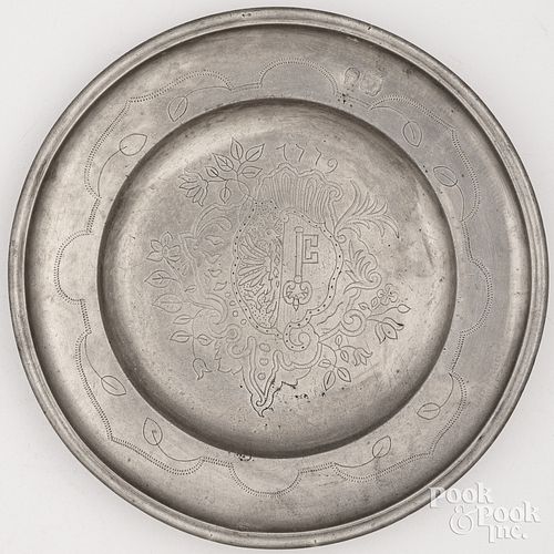 SWISS PEWTER DISH, LATE 18TH C.Swiss