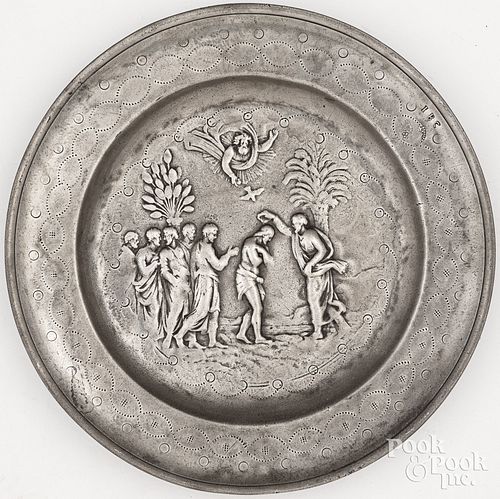 CENTRAL EUROPEAN PEWTER DISH MID LATE 30db16