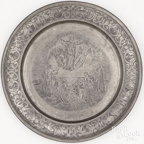 CONTINENTAL PEWTER DISH MID 18TH 30db19