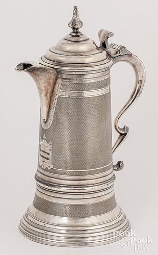 SILVER PLATED PEWTER THREE-QUART