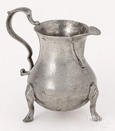 PEWTER CREAM PITCHER, MID 18TH C.Henry