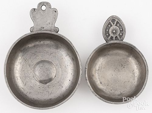 TWO PEWTER PORRINGERS 19TH C Two 30db27