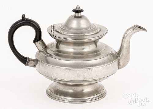 PEWTER TEAPOT, 19TH C.Pewter teapot,