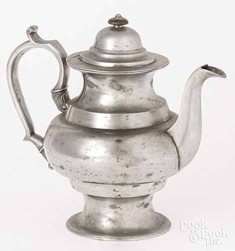 PEWTER COFFEEPOT, CA. 1830Josiah