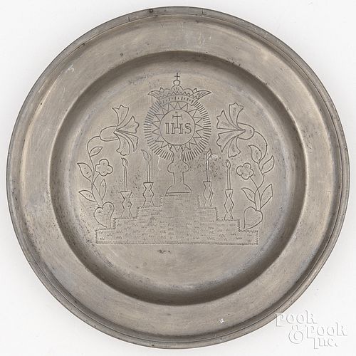 DUTCH PEWTER DISH 18TH C Dutch 30db3b