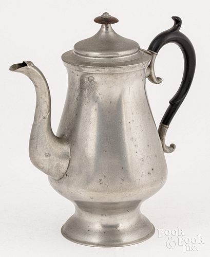 PEWTER COFFEEPOT 19TH C Thomas 30db45