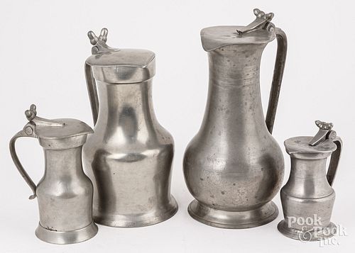 A FRENCH PEWTER FLAGON LATE 17TH EARLY 30db47